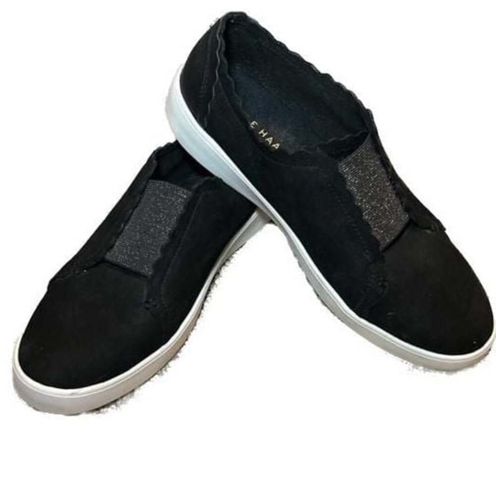 Cole Haan Grand Crosscourt Scalloped Slip-On Sneakers Black Size 8B